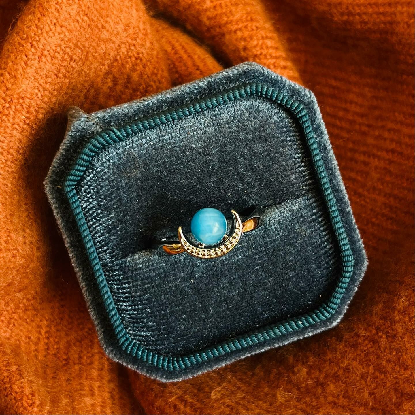 [原石] 藍磷灰石 925銀戒指