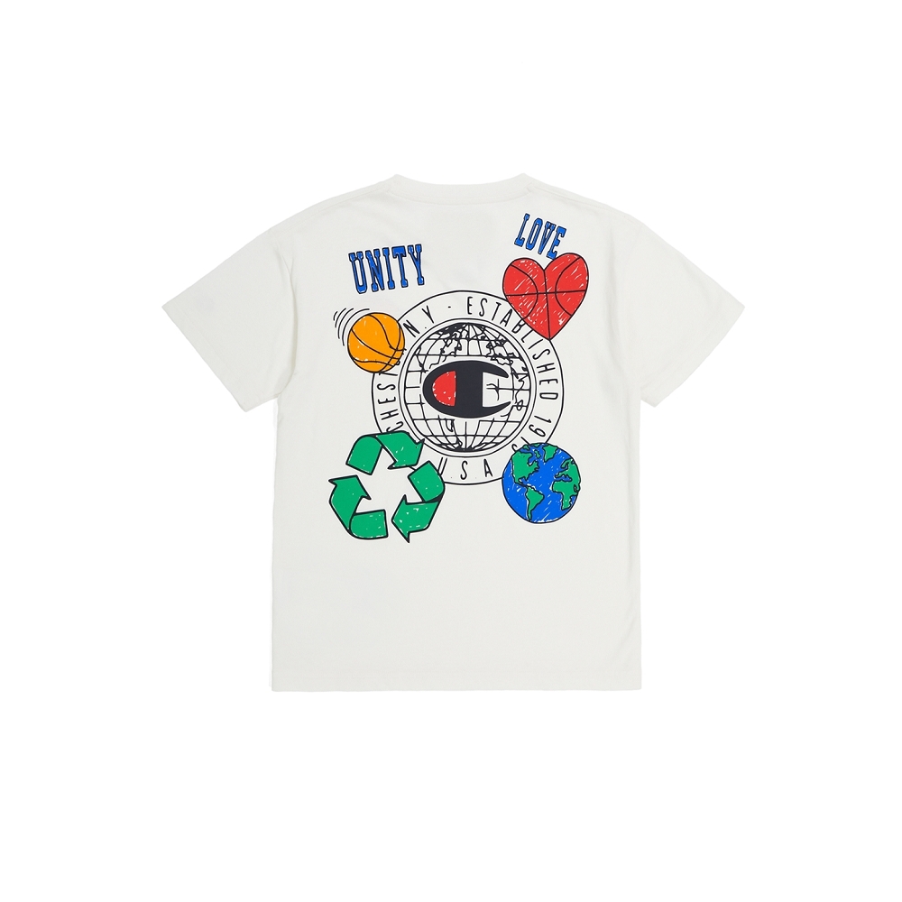 童款-ECO 愛地球系列  愛地球 印花 短TEE-米色（306708-WW034）