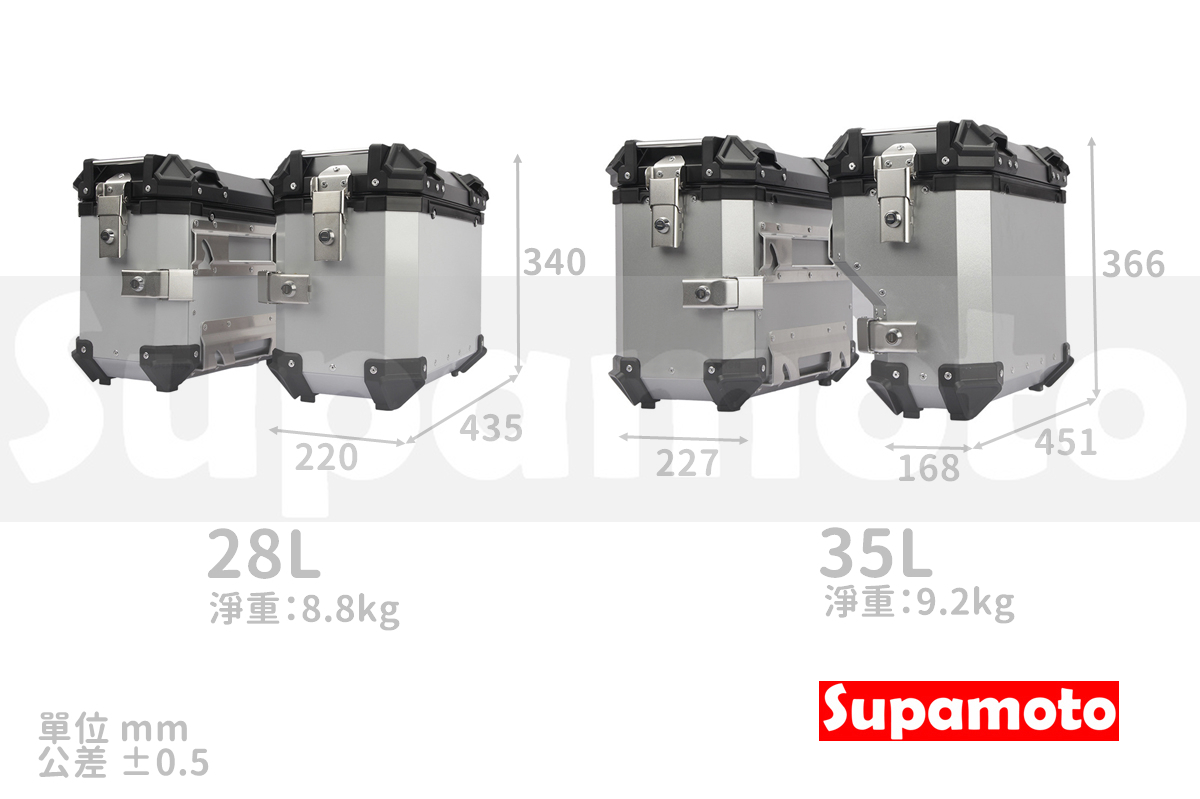 -Supamoto- 鋁合金 側箱 通用 行李箱 鋁箱 重機 快拆 馬鞍箱 檔車 ADV 多功能 CB350
