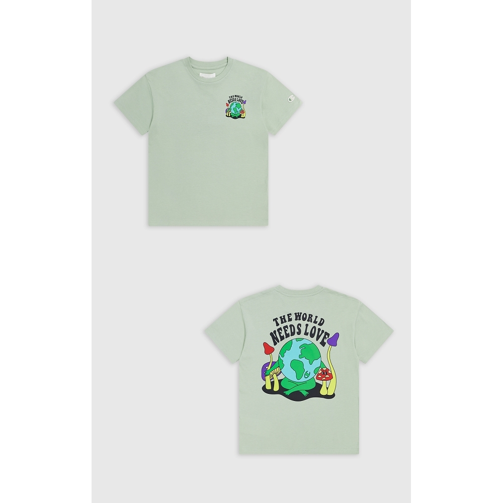 童款-ECO 愛地球系列 ROCHESTER 愛地球 印花 短TEE-綠色（306708-GS072）