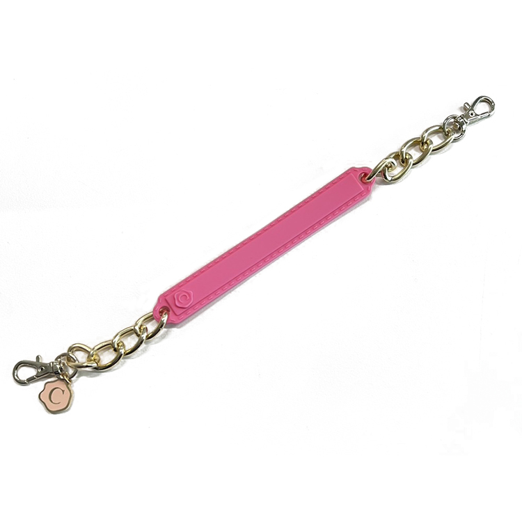 Candies 金屬矽膠緞帶短鍊(粉)-27公分