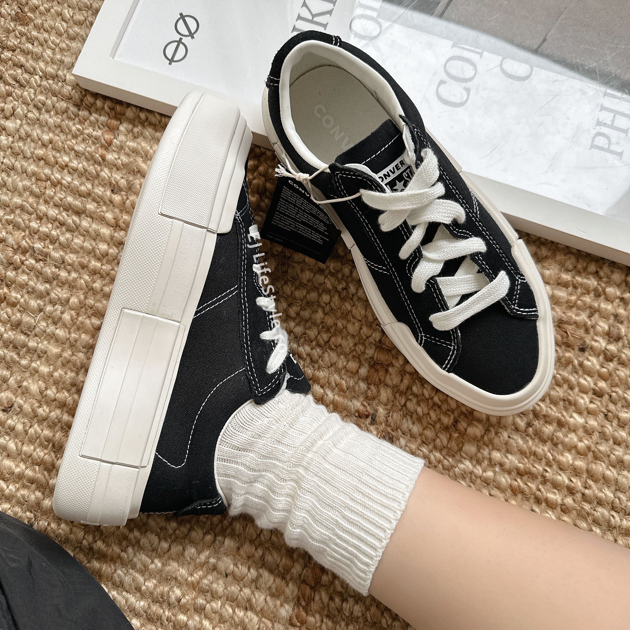 CONVERSE ALL STAR CRUISE UU鞋 低筒 厚底 增高 解構 奶油底 黑色 男女鞋 A08789C A17682C / 調貨