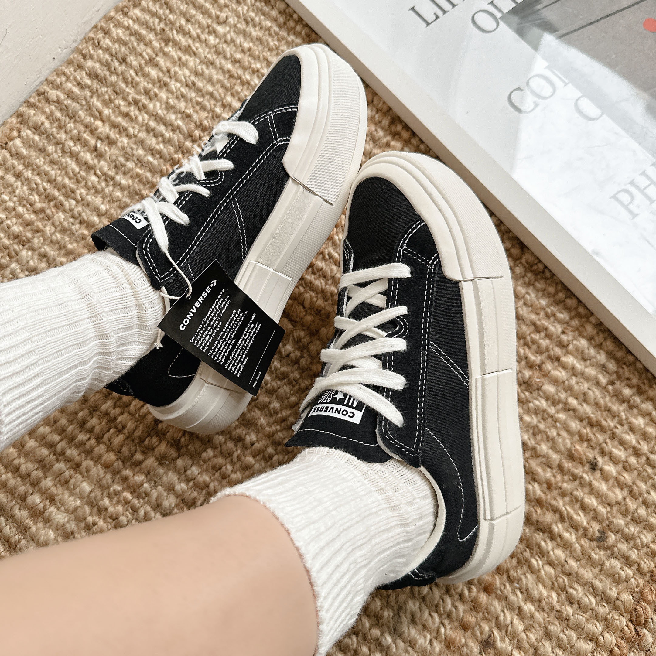 CONVERSE ALL STAR CRUISE UU鞋 低筒 厚底 增高 解構 奶油底 黑色 男女鞋 A08789C A17682C / 調貨