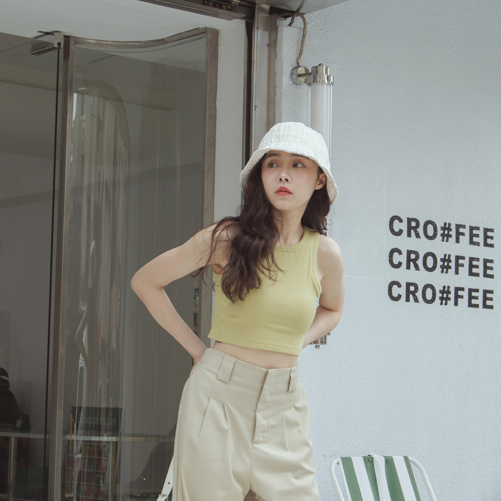 Elastic vest with shoulder straps and bra eight colors【01041790】in stock+pre-order