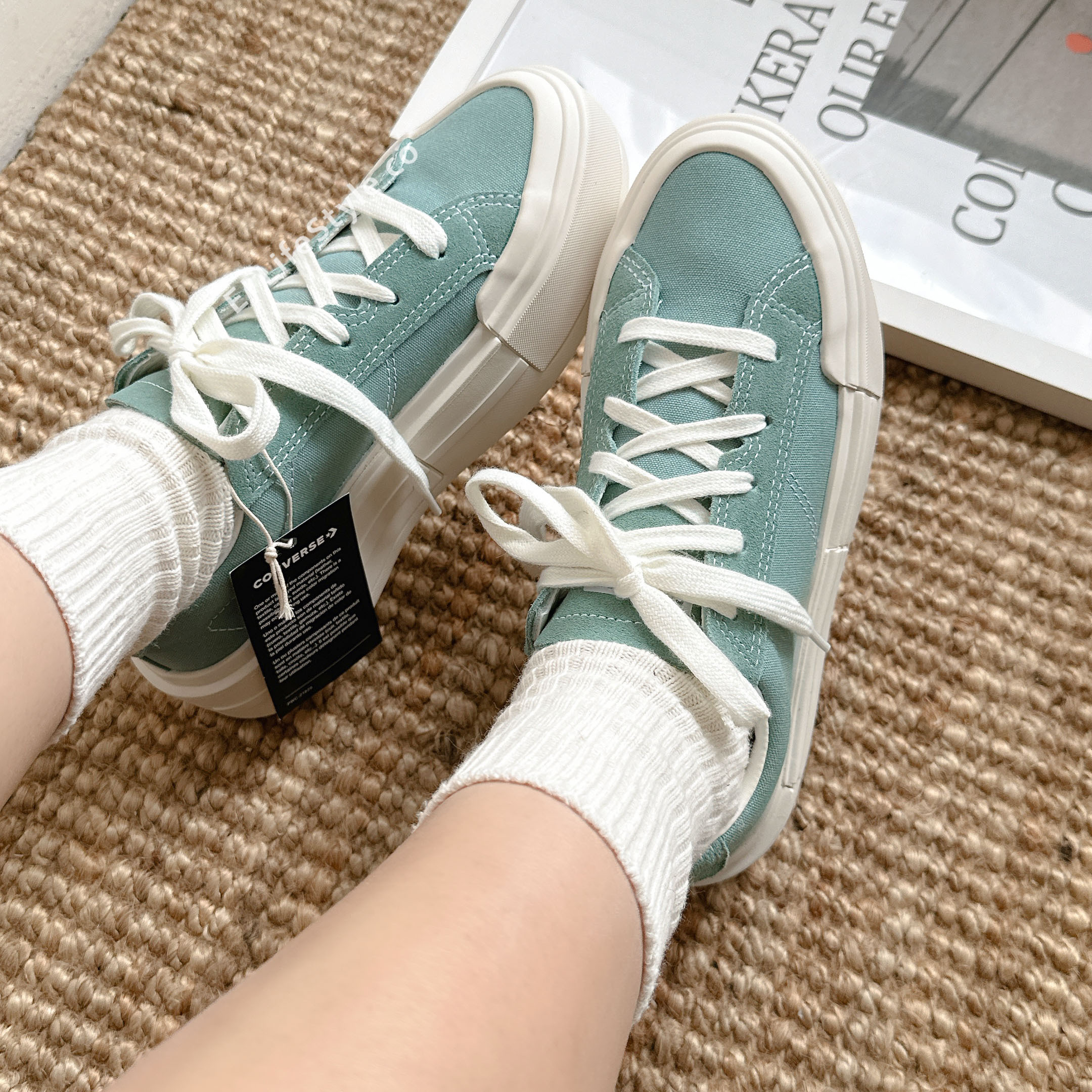 CONVERSE ALL STAR CRUISE UU鞋 低筒 厚底 增高 解構 奶油底 莫蘭迪綠 男女鞋 A09842C / 預購