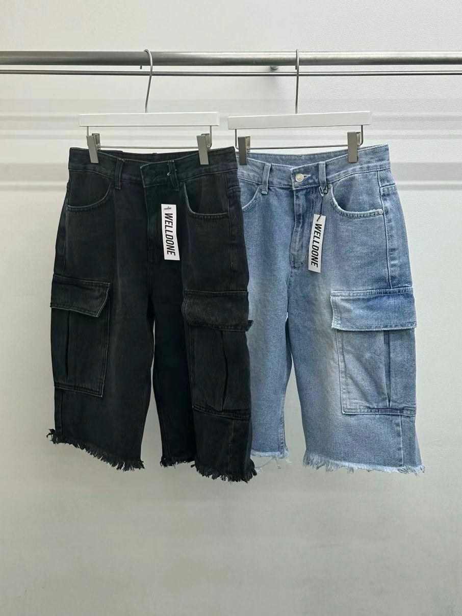 洗水工裝牛仔短褲 WELL DONE-051J