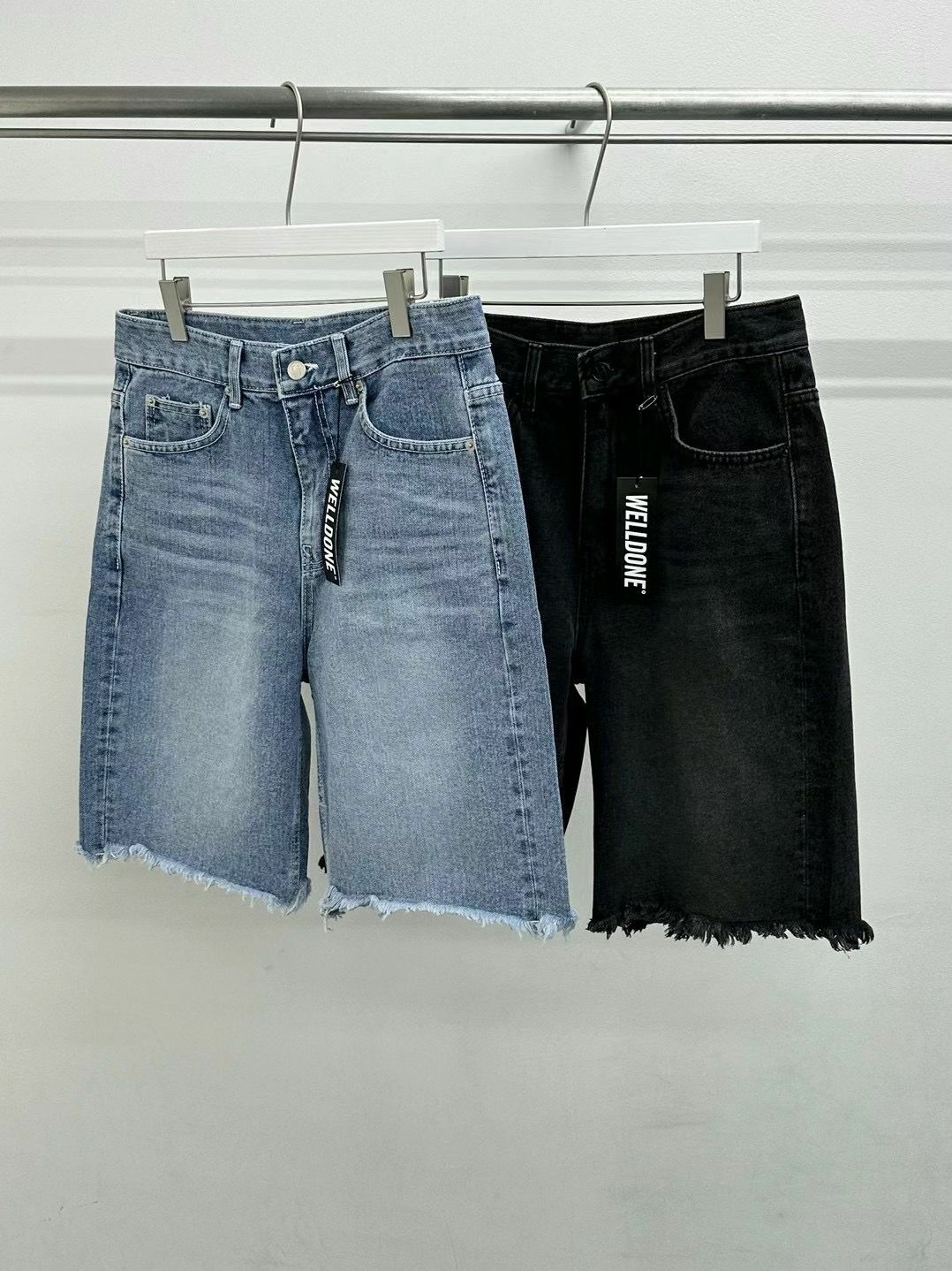 洗水流蘇牛仔短褲 WELL DONE-052J