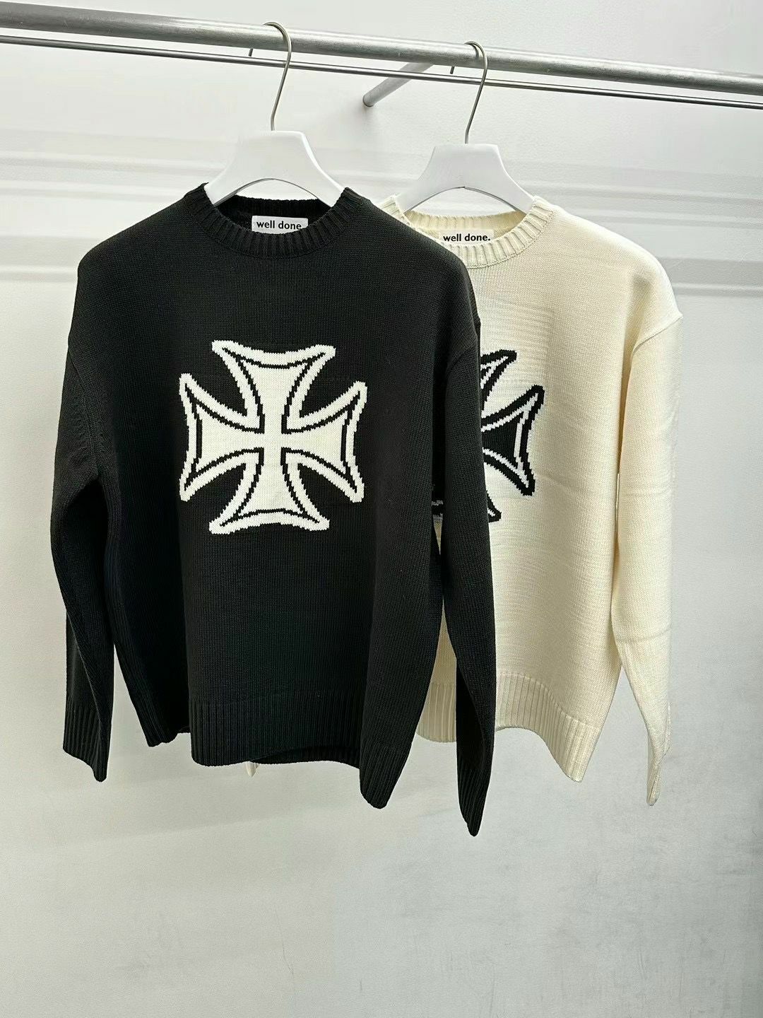 十字架圖案針織衫 WELL DONE-053T