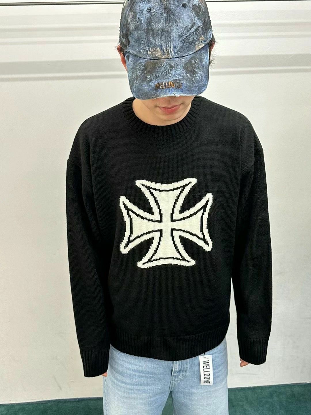 十字架圖案針織衫 WELL DONE-053T