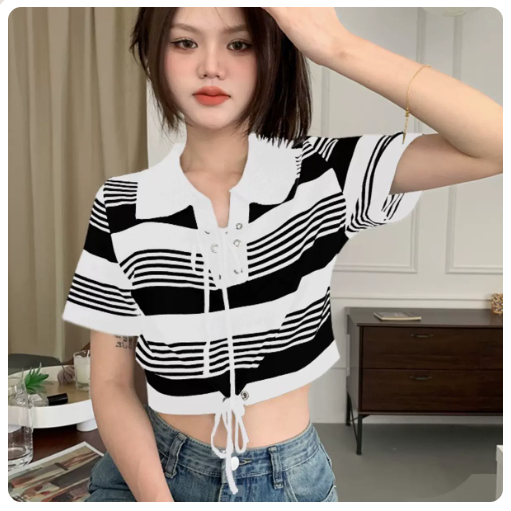 Summer Crop Shirt Women's (White Shirt M-Size)