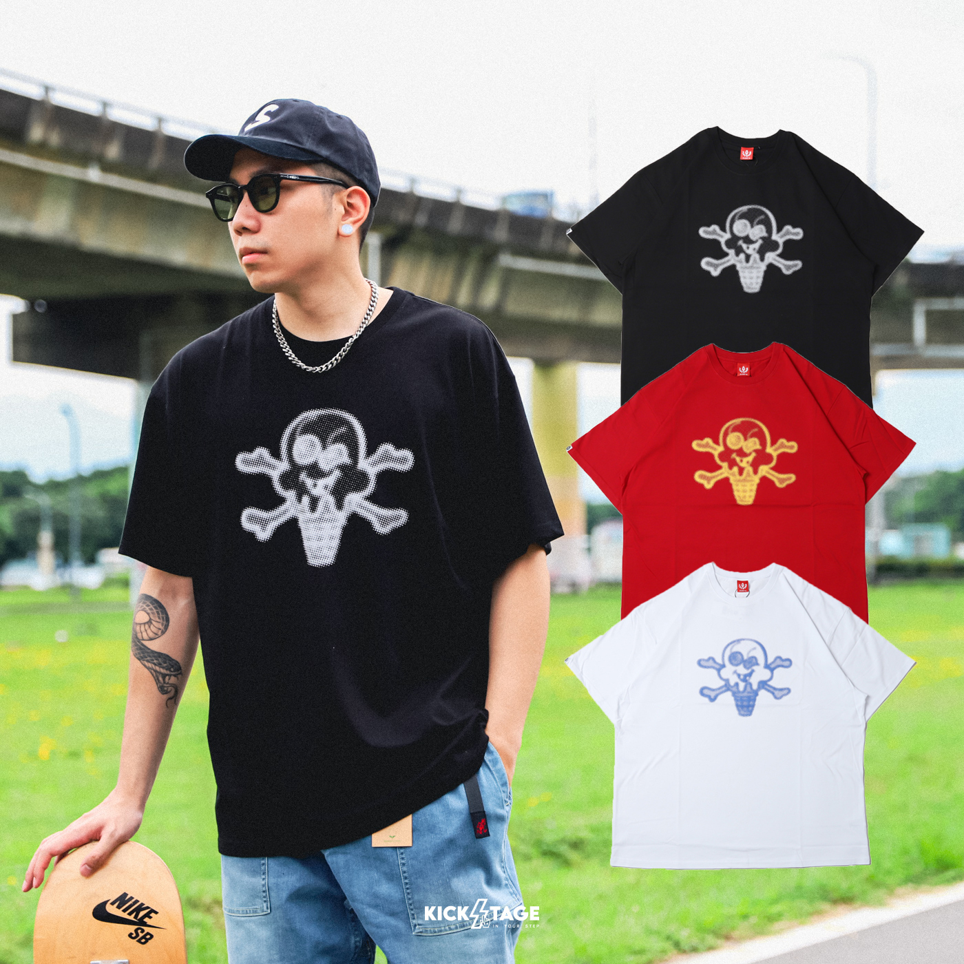 **特價商品售出不退換**BBC ICE CREAM HAZY S/S TEE 三色 冰淇淋 骷髏 像素 印花 短T【IC441-1201】