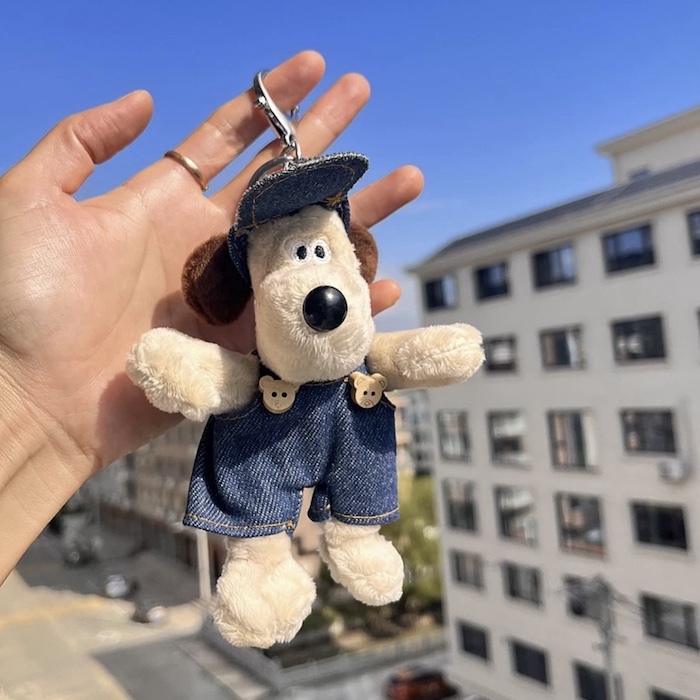 《42668》掌門狗阿高丹寧吊帶褲鑰匙圈