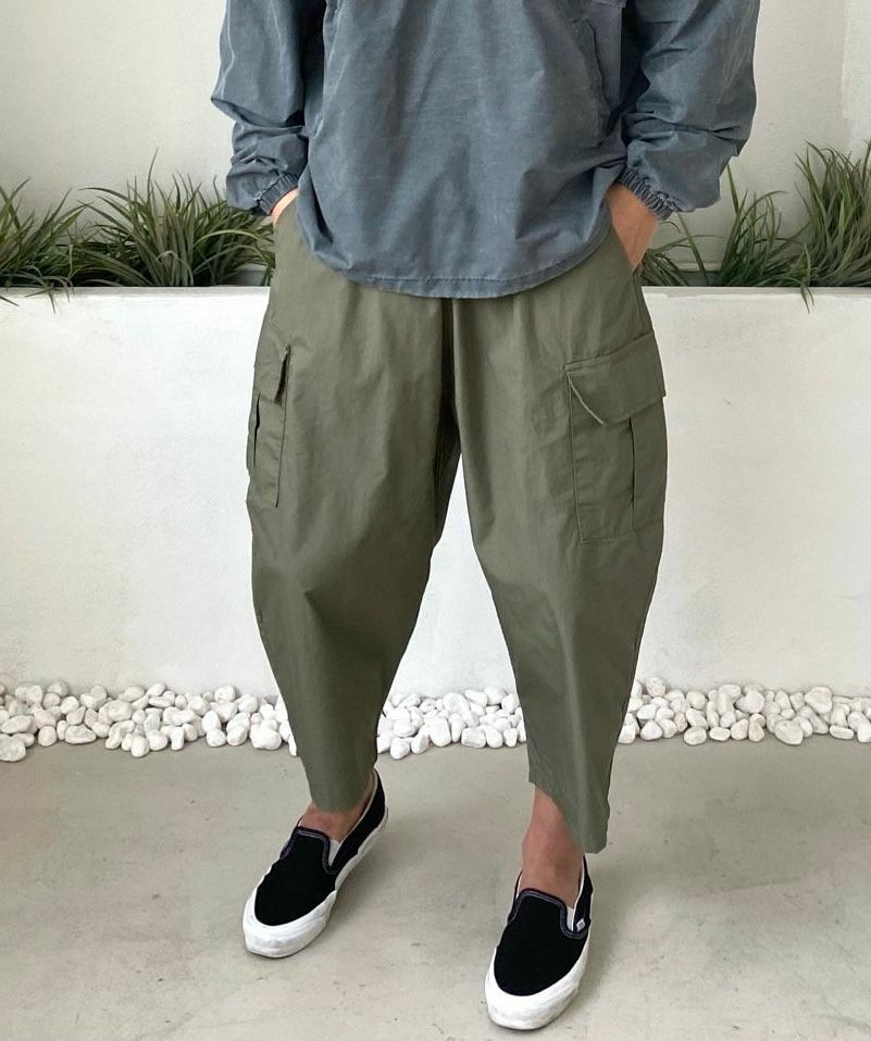 淨色工裝鬆身褲 PEACOCK-055P
