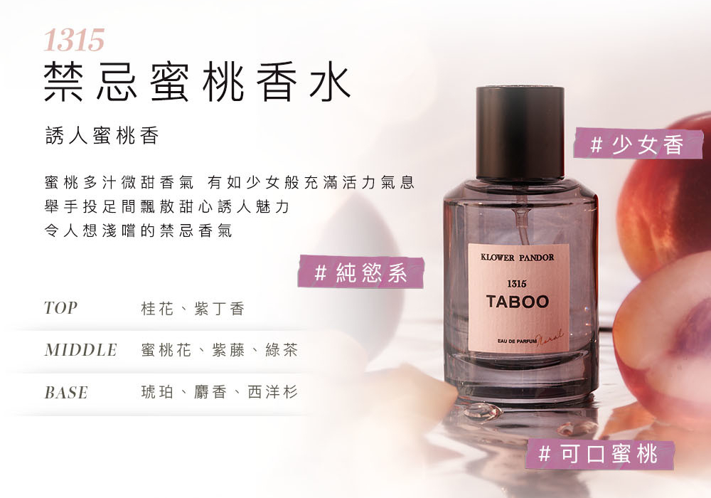 Klower Pandor First Time香水- 1315 禁忌蜜桃|張梁記-香港門市