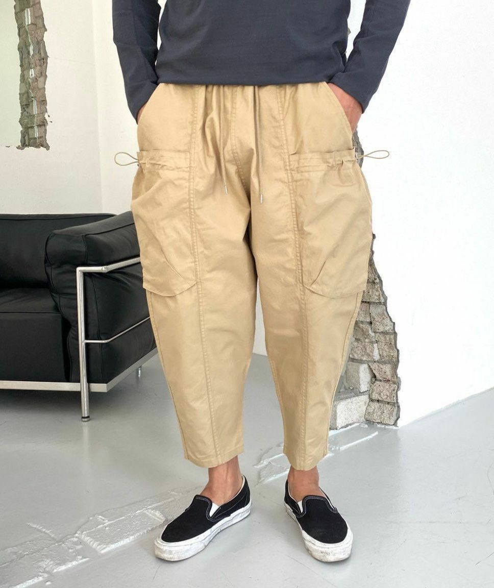 淨色工裝鬆身褲 PEACOCK-057P