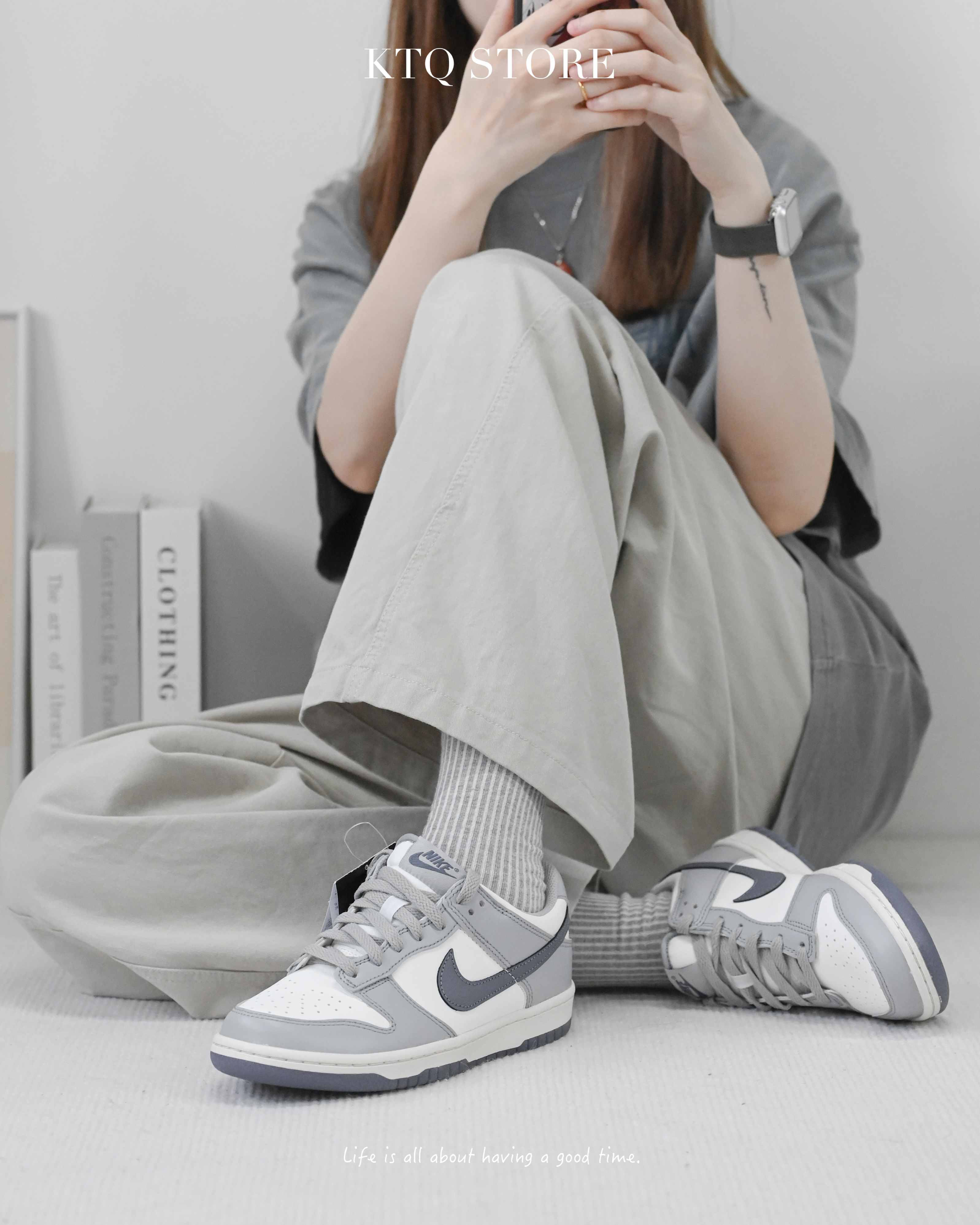 KTQ STORE ‧Nike Dunk Low GS "Light Carbon" 霧灰紫 FB9109-101