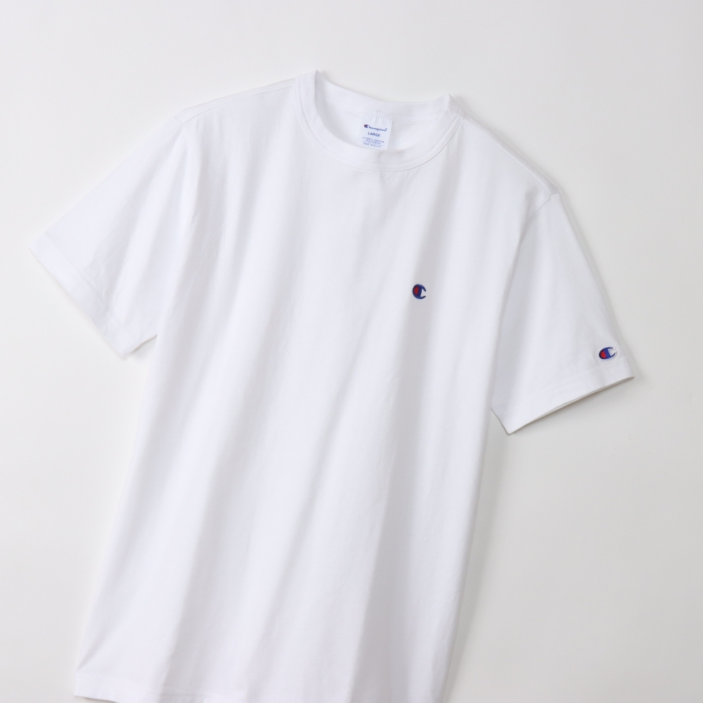 男款-BASIC 刺繡 LOGO 短TEE-白色（C3-X352-010）