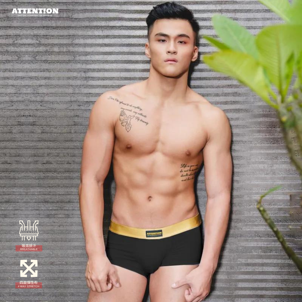 【黑色】淘金者型男四角內褲