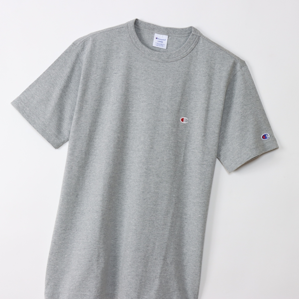 男款-BASIC 刺繡 LOGO 短TEE-灰色（ C3-X352-070）