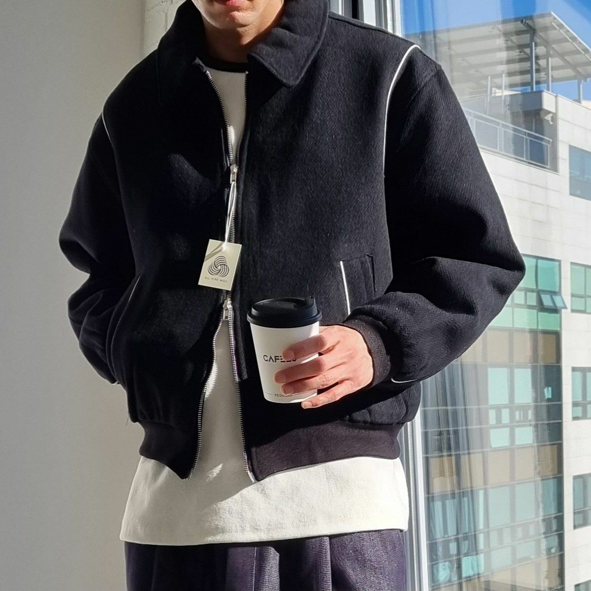 淨色反領拉鍊外套 And Liberty-016JK