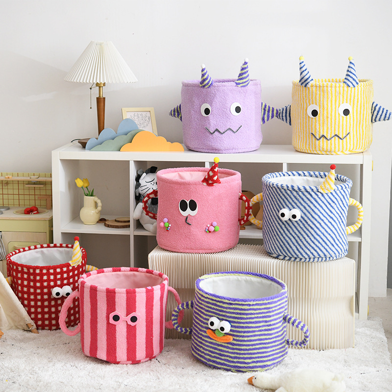 《4084》搞怪趣味加厚絨布衣物玩具收納籃