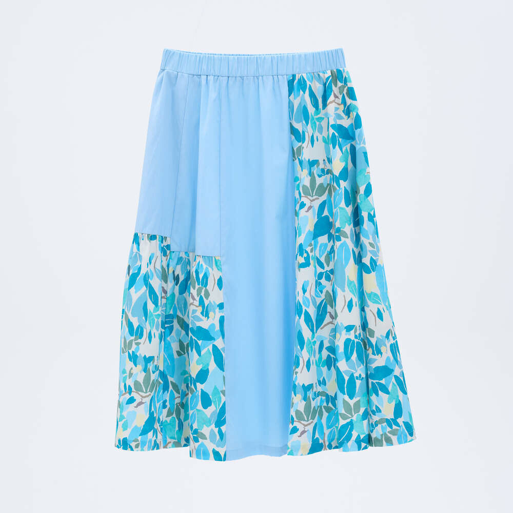 Patchwork Skirt S-M/Finding Formosan Muntjac/Lake Blue