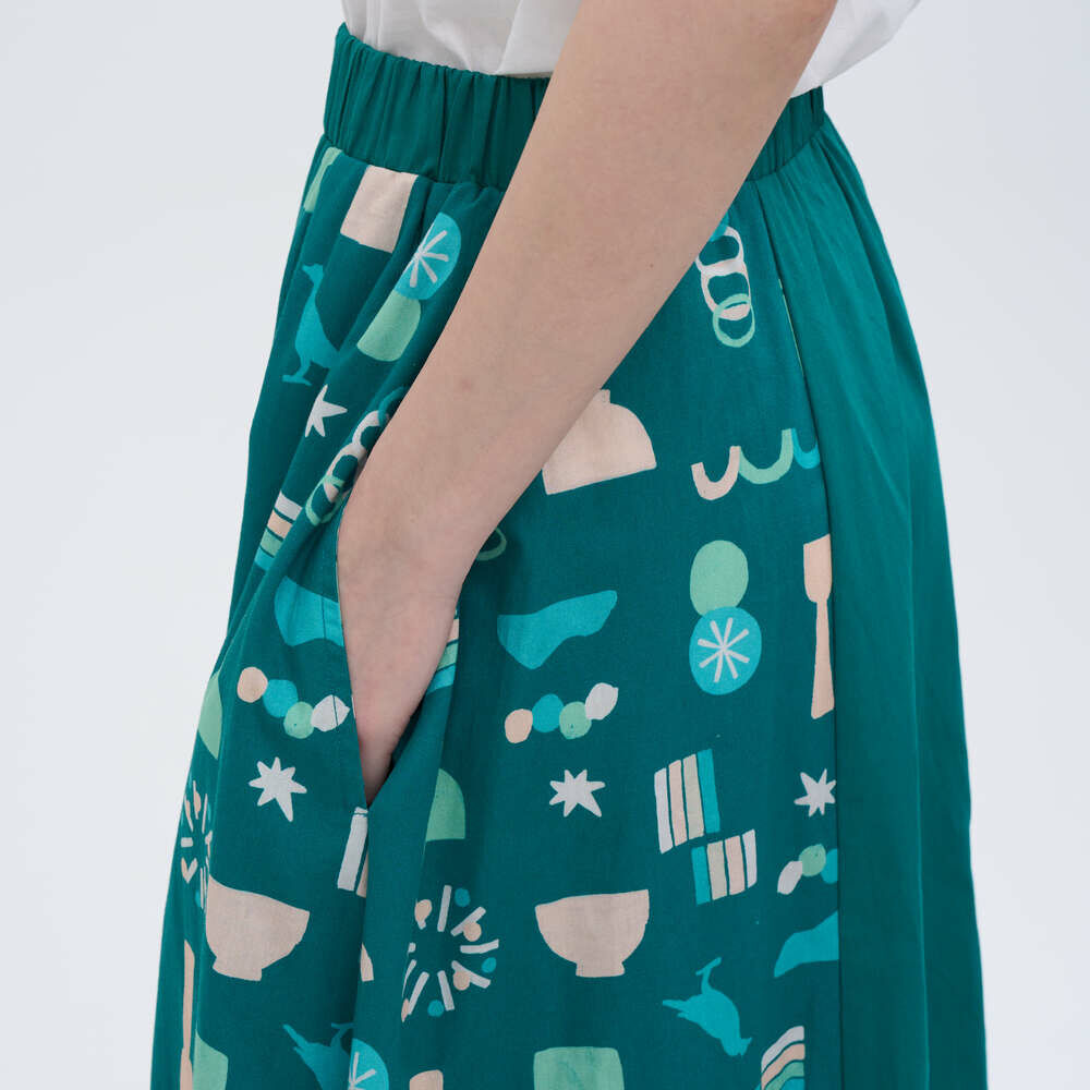 Patchwork Skirt S-M/Leisure Time/Evergreen