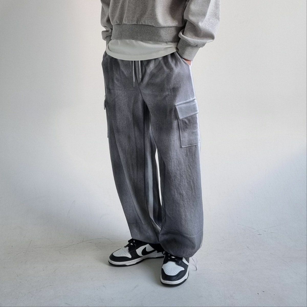 仿污可束腳工裝運動褲  And Liberty-023P