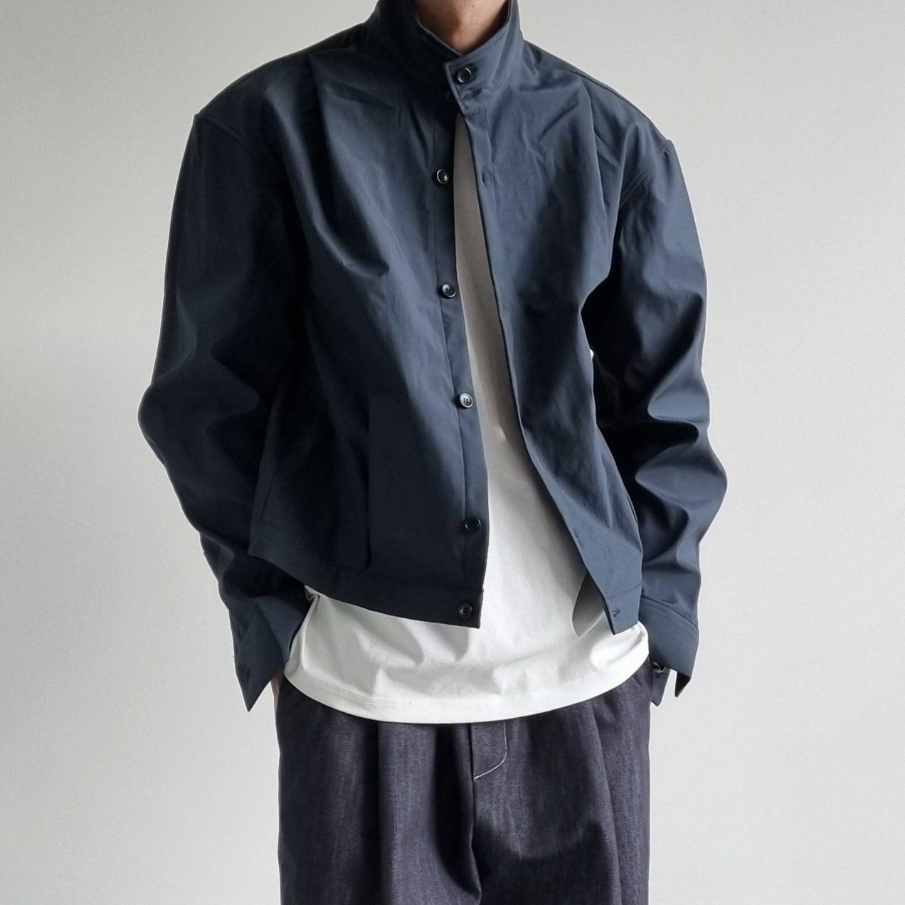 企領淨色開胸外套 And Liberty-024JK