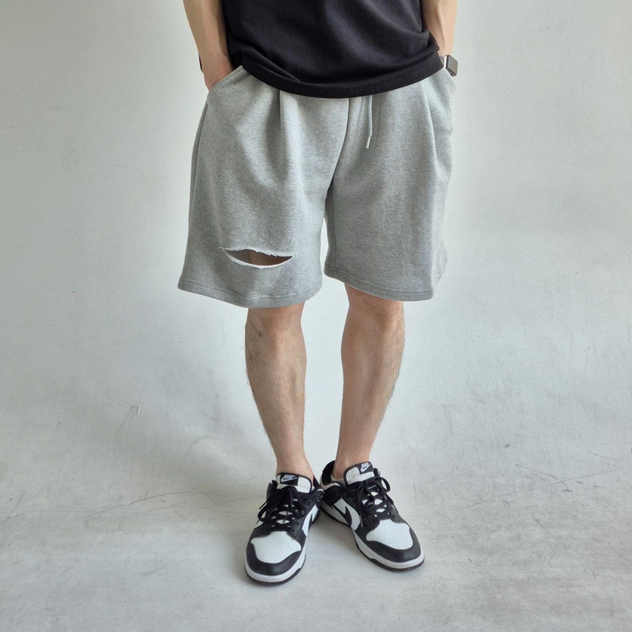 淨色破洞棉質短褲 And Liberty-029P