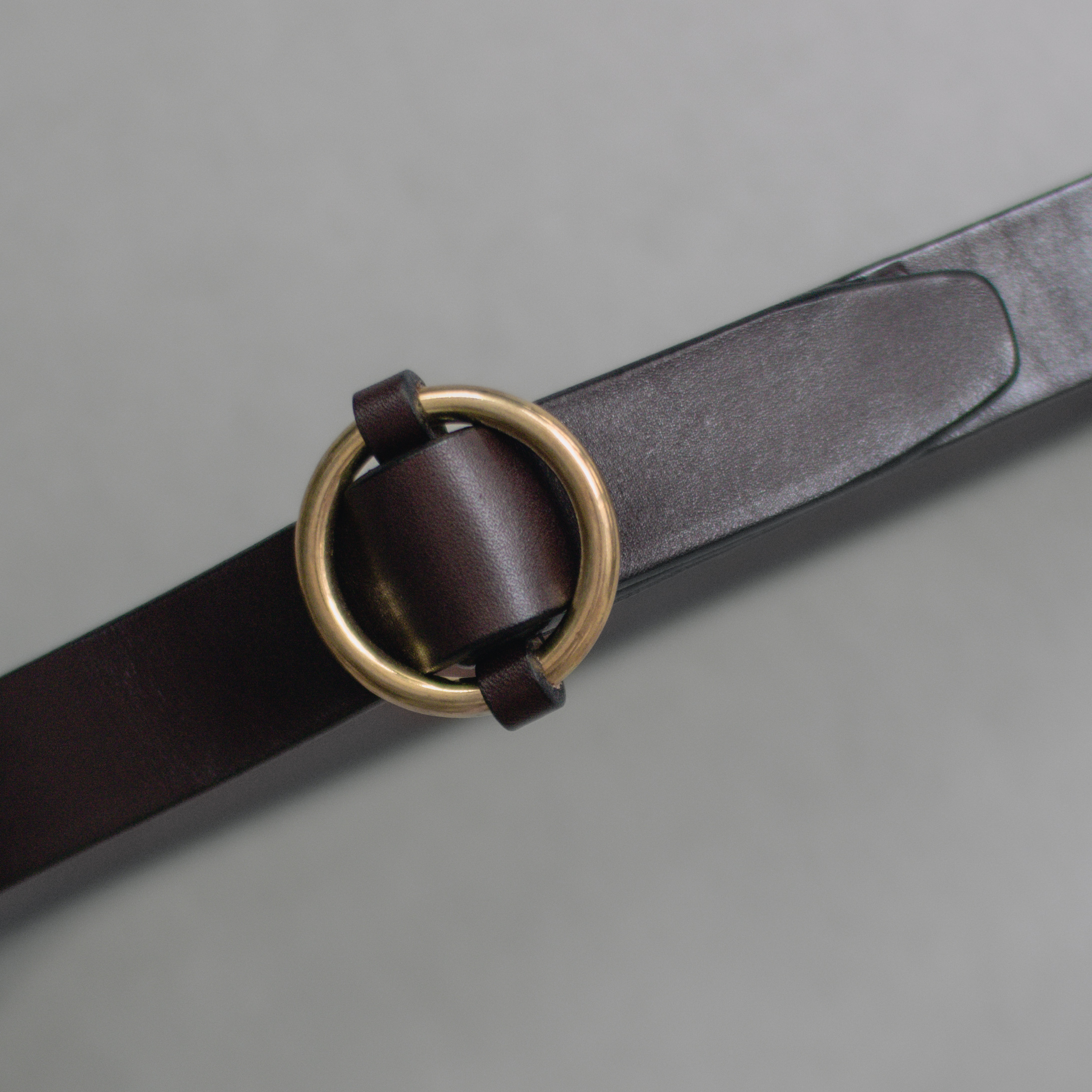 TORY LEATHER 1 1/4" RING BUCKLE BELT 美國製 圓型 銅釦 寬版 皮帶