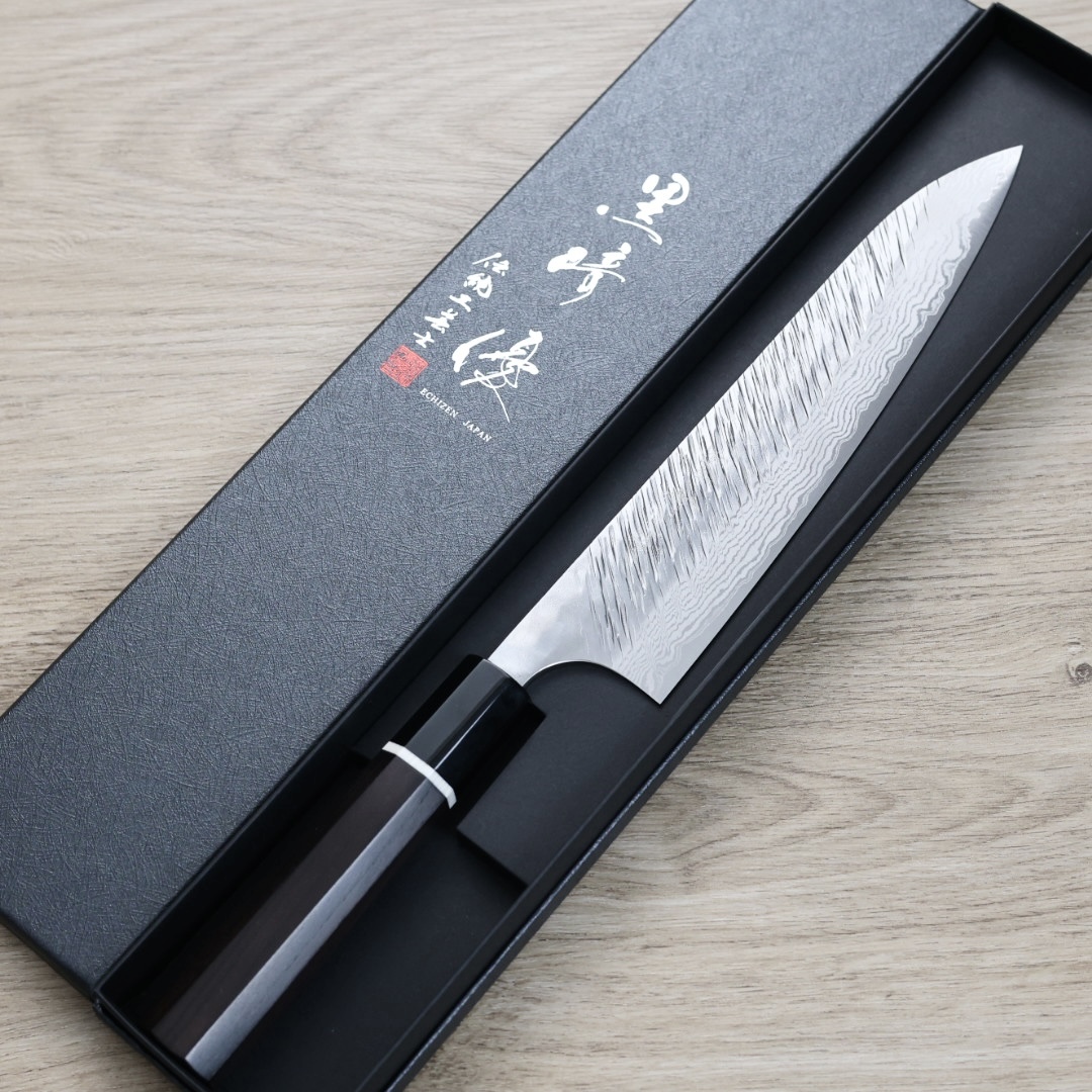 黑崎優 風神 牛刀 210mm VG10鋼 墨流