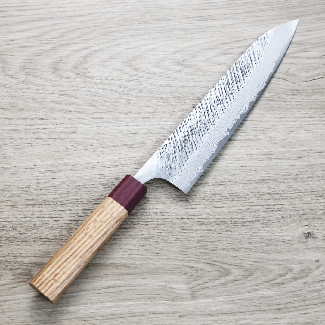 黑崎優 風神 牛刀 240mm VG10鋼 墨流/寬柄