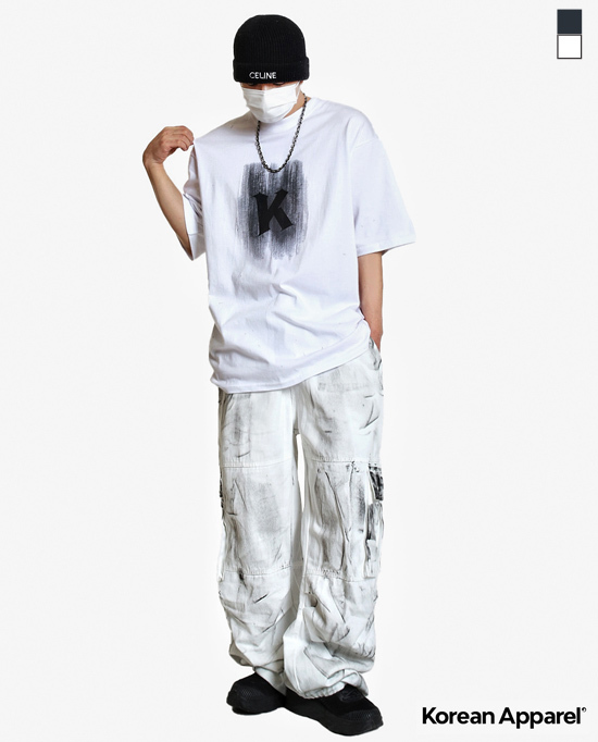 K塗色寬版短袖T恤