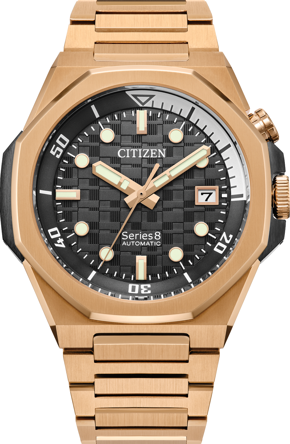 萬年鐘錶 - Citizen 星辰錶  Series 8   890系列  限量金色光輝抗磁機械男錶  NB6069-53H 錶徑42.6MM