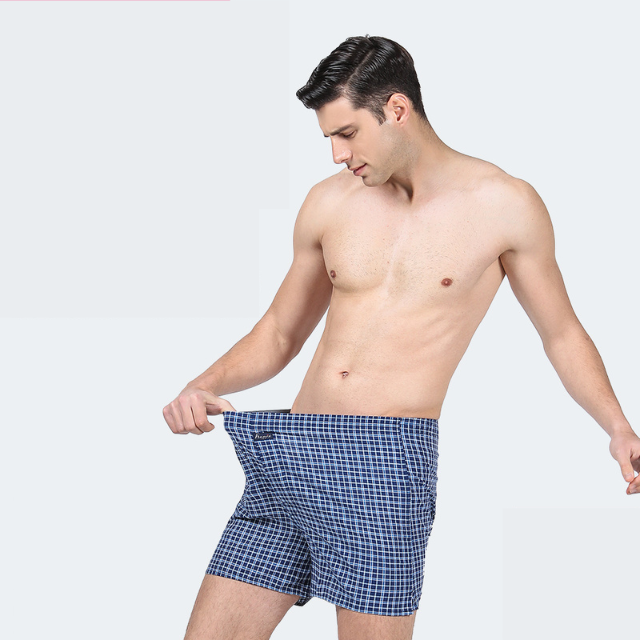 【HENIS】【二件組】純棉格紋四角褲