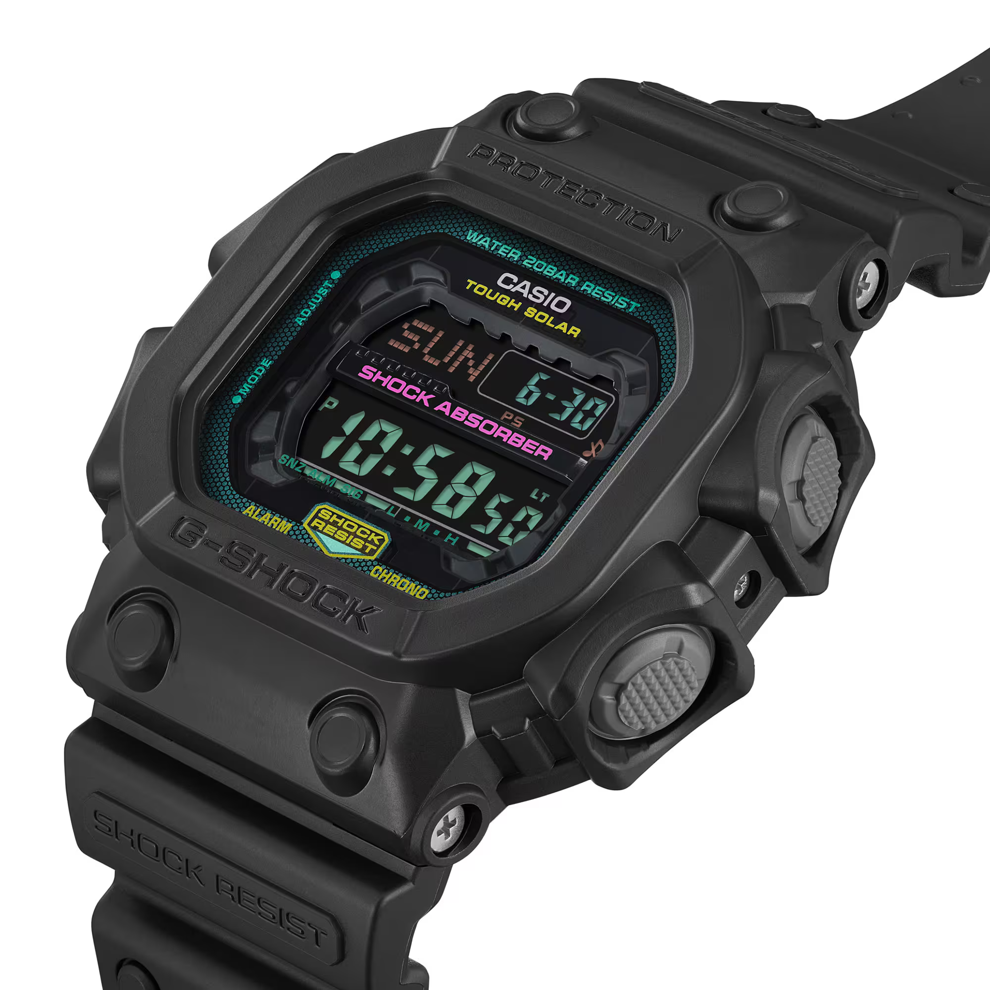 萬年鐘錶 - G-SHOCK  消光黑大錶徑太陽能防震電子錶   GX-56MF-1  錶徑 : 53.6mm