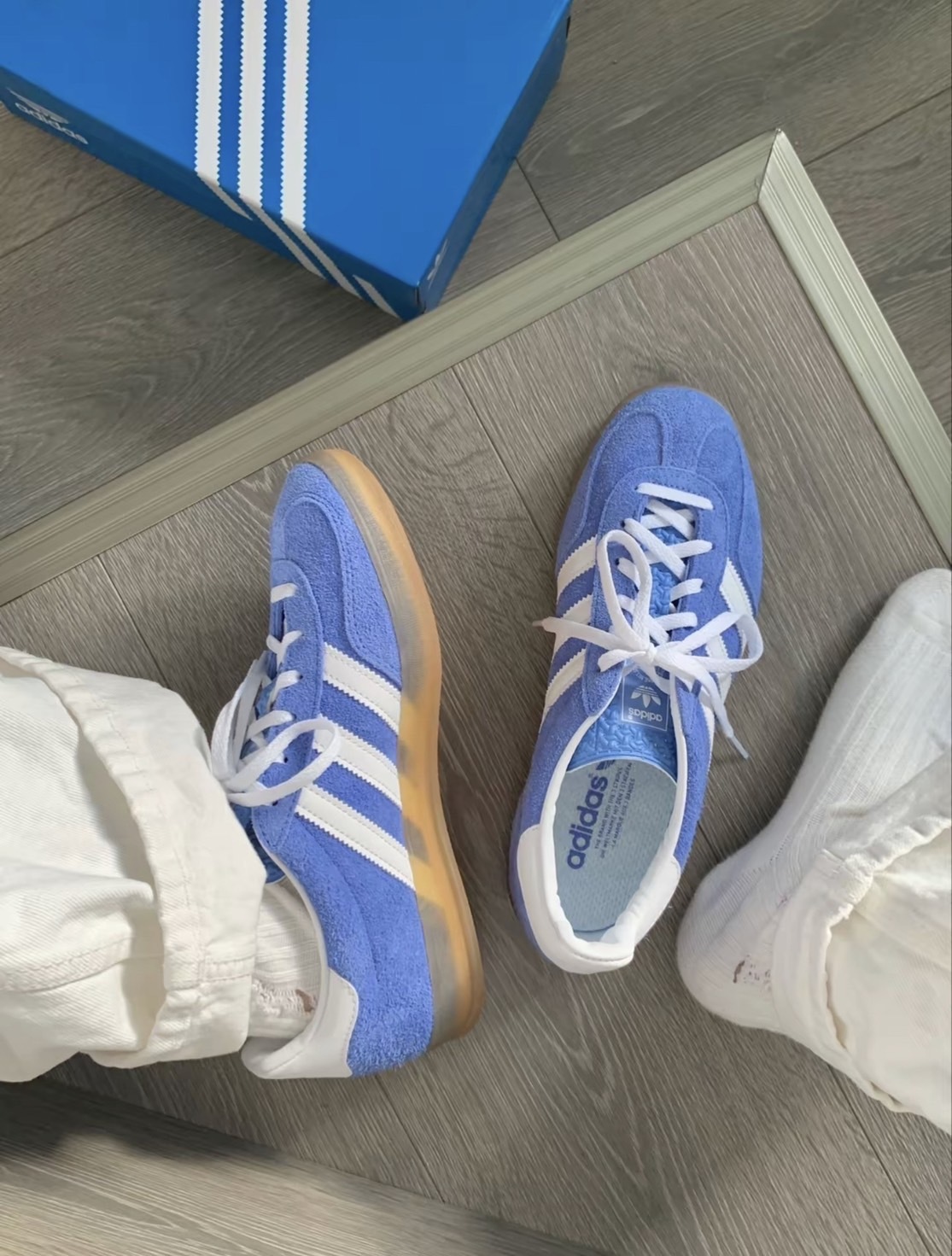 Adidas Originals Gazelle Indoor 藍白 女款 HQ8717