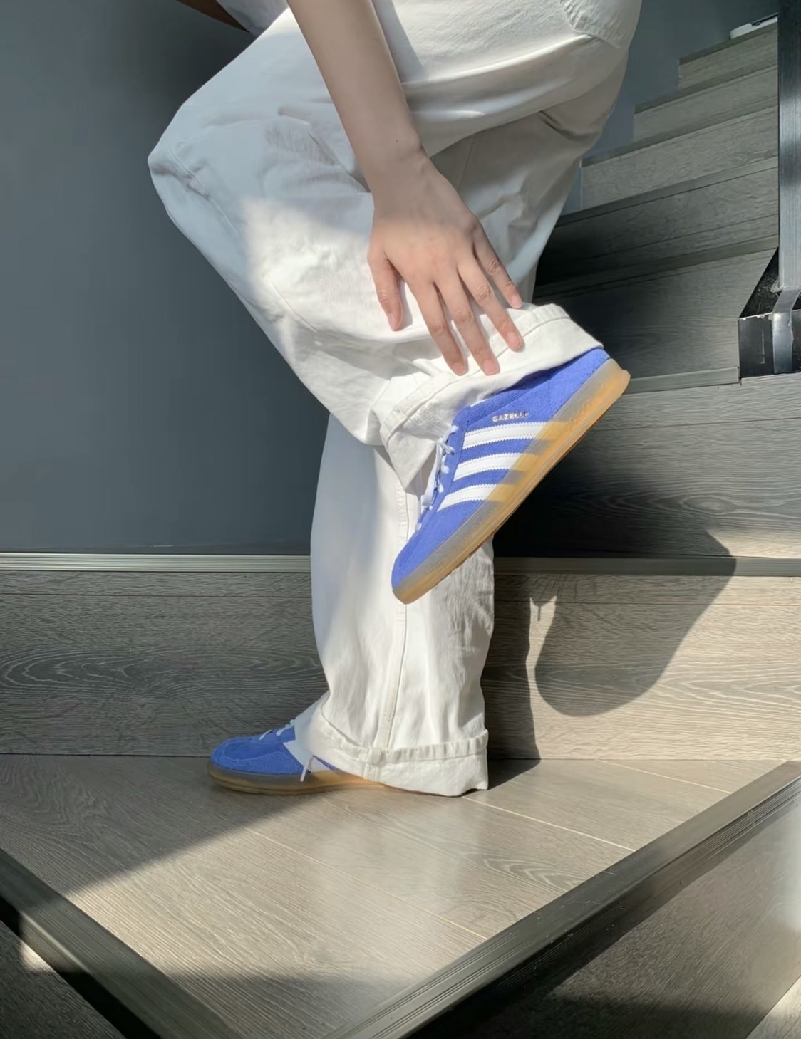 Adidas Originals Gazelle Indoor 藍白 女款 HQ8717