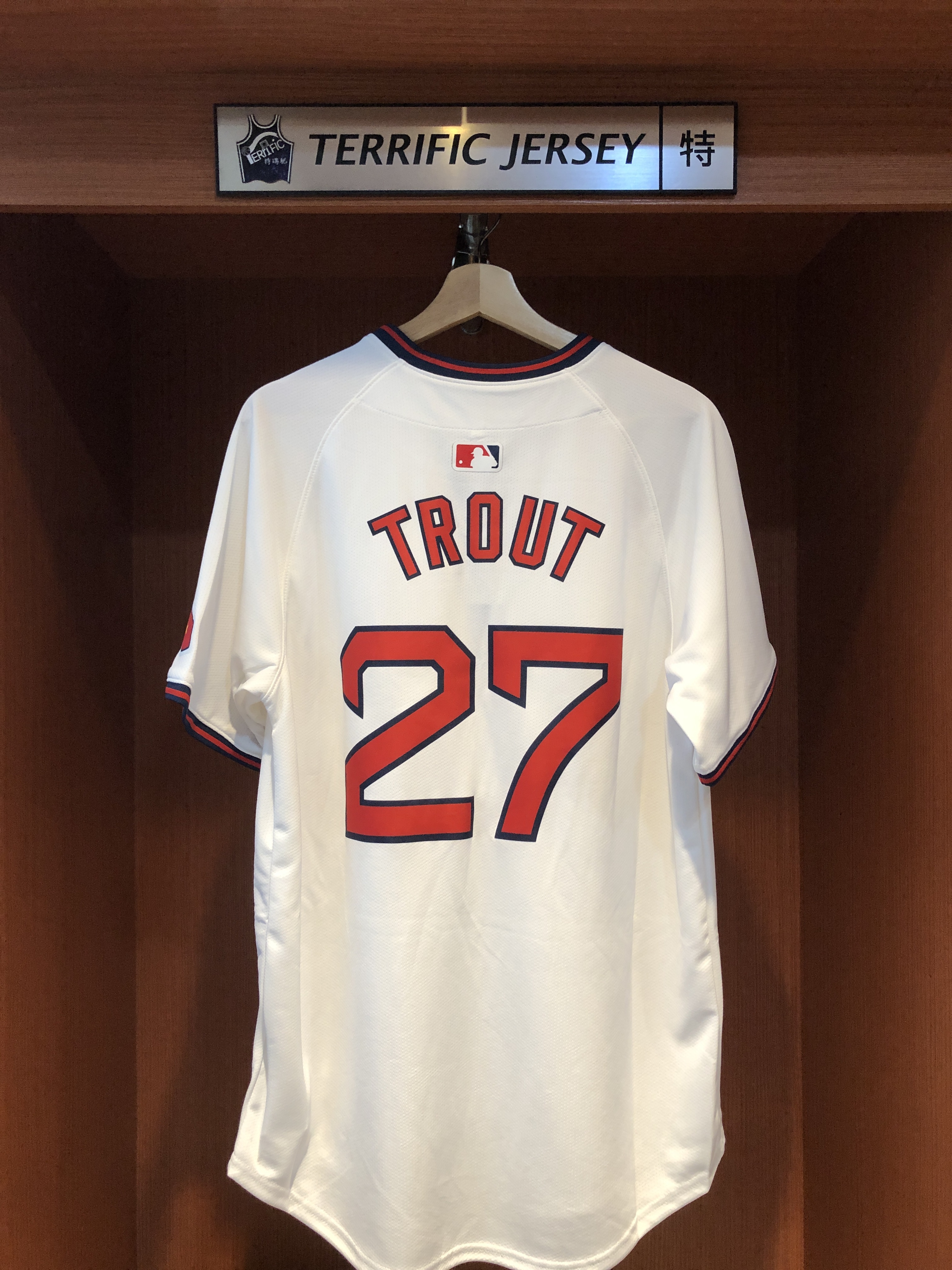 MLB球衣 Mike Trout 洛杉磯天使白 Nike Limited Player Name Jersey 球迷版 熱轉印 全新
