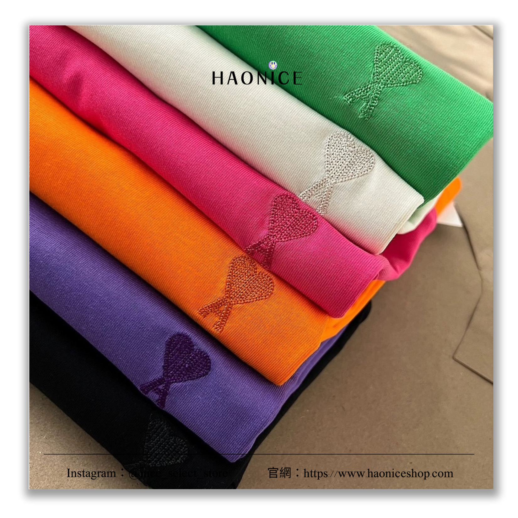 [hao nice] 24SS新品🔥法國精品🇫🇷 AMI PARIS💗 經典logo刺繡短T 簡約 素色