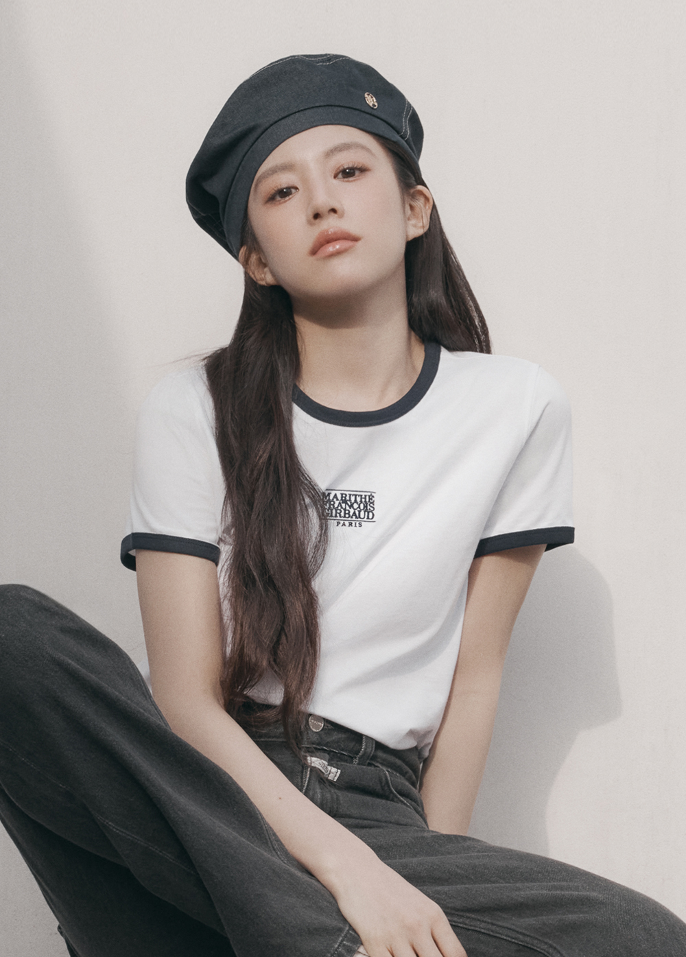 MARITHE FRANCOIS GIRBAUD W PARIS GRAPHIC RINGER TEE white