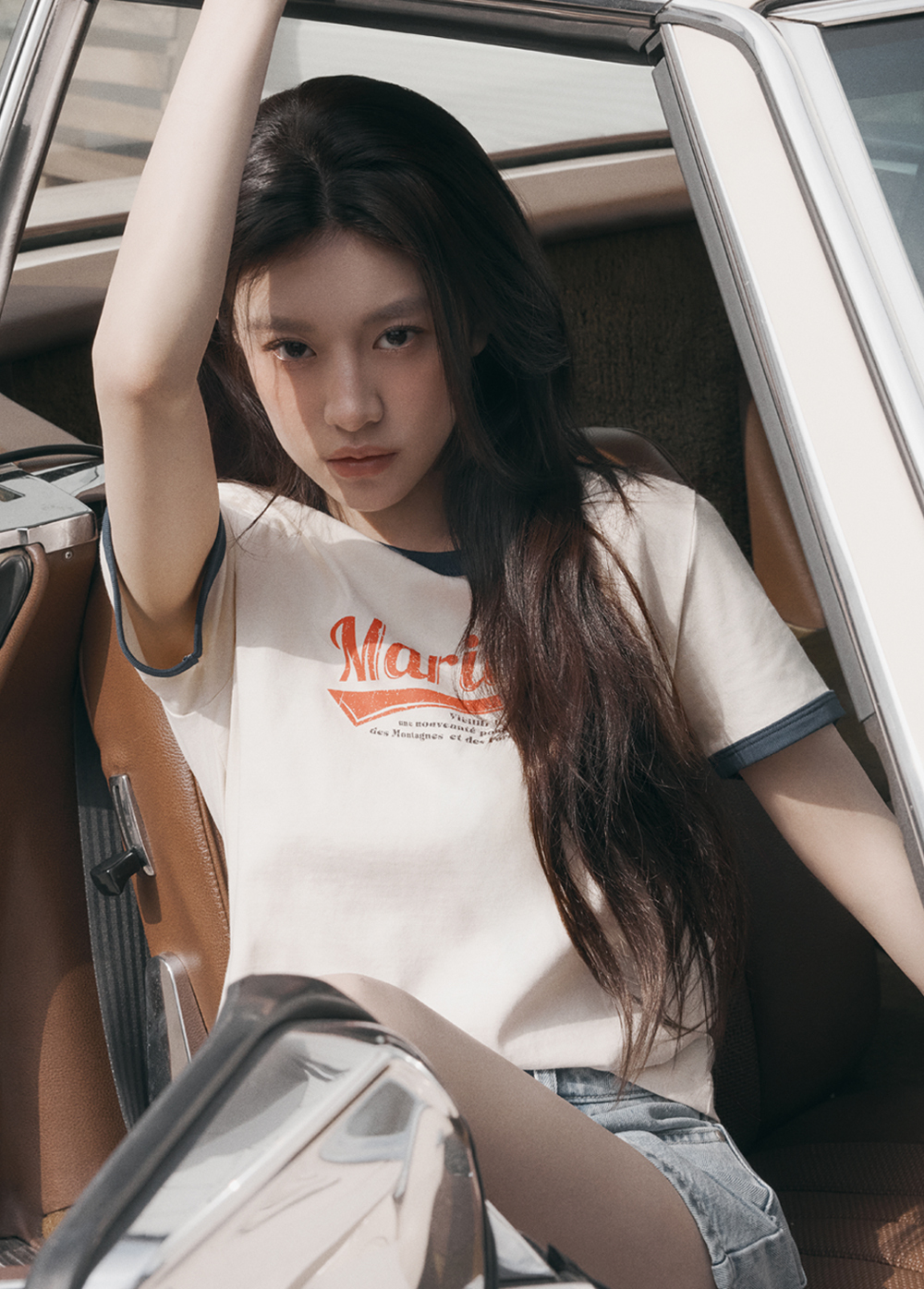 Marithe Francois Girbaud W VINTAGE BASEBALL RINGER TEE