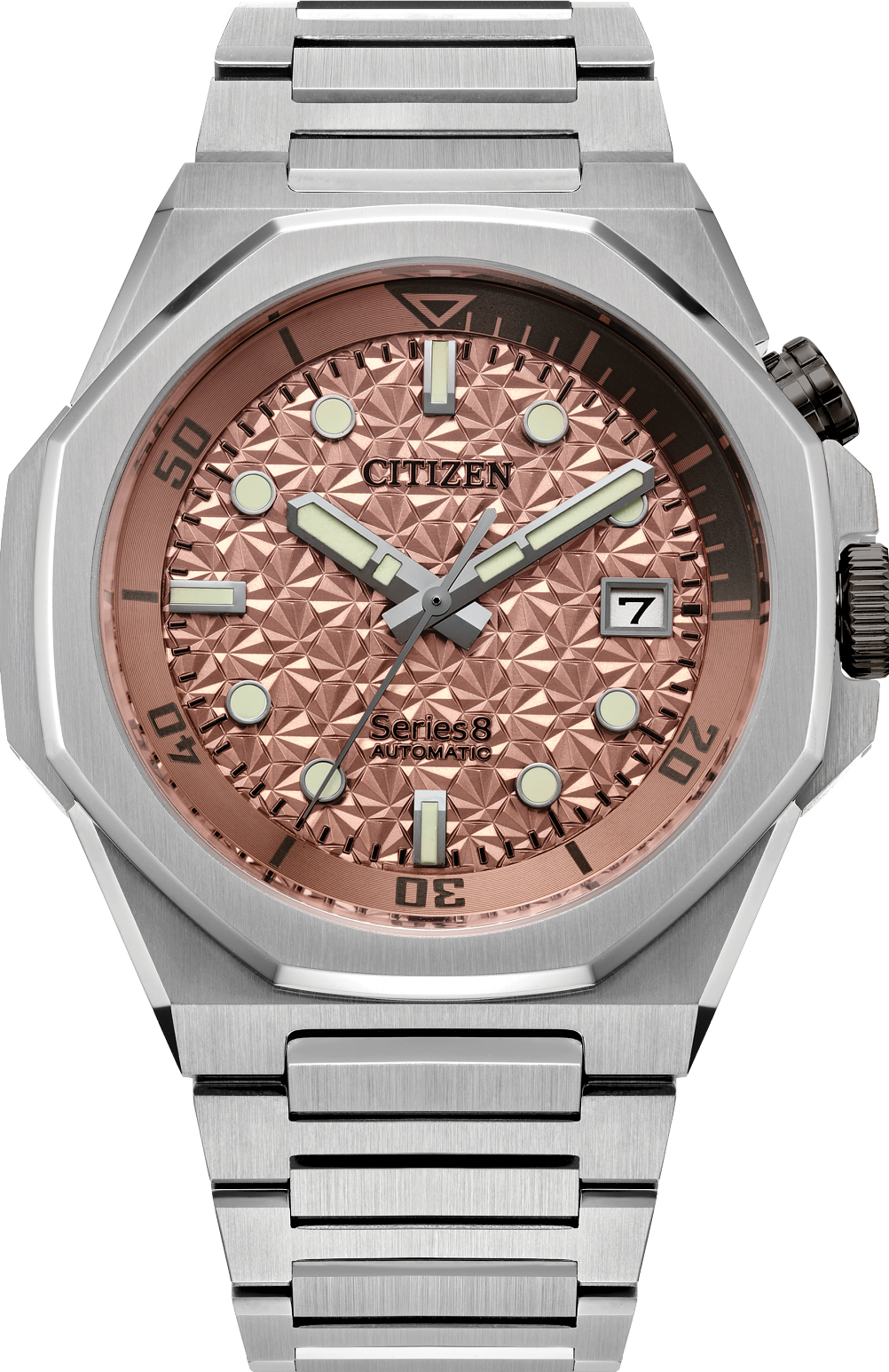 萬年鐘錶 - Citizen 星辰錶  Series 8   890系列  限量雲狀櫻花滿開光輝抗磁機械男錶  NB6066-51W  錶徑42.6MM