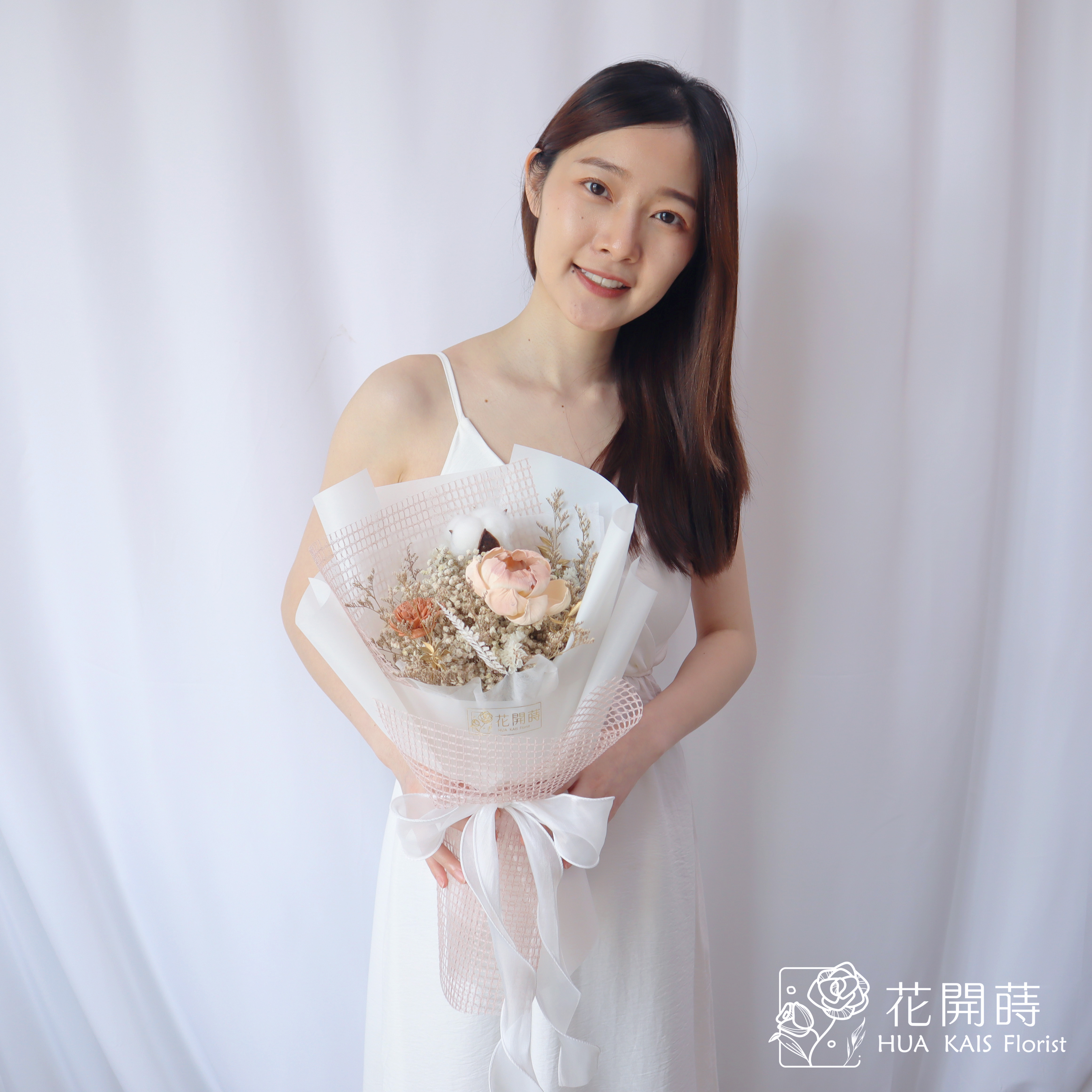 乾燥花束|伯爵金乾燥花束(M)|中型花束|永生花|乾燥花|畢業花束|母親節花束|情人節花束|告白花束