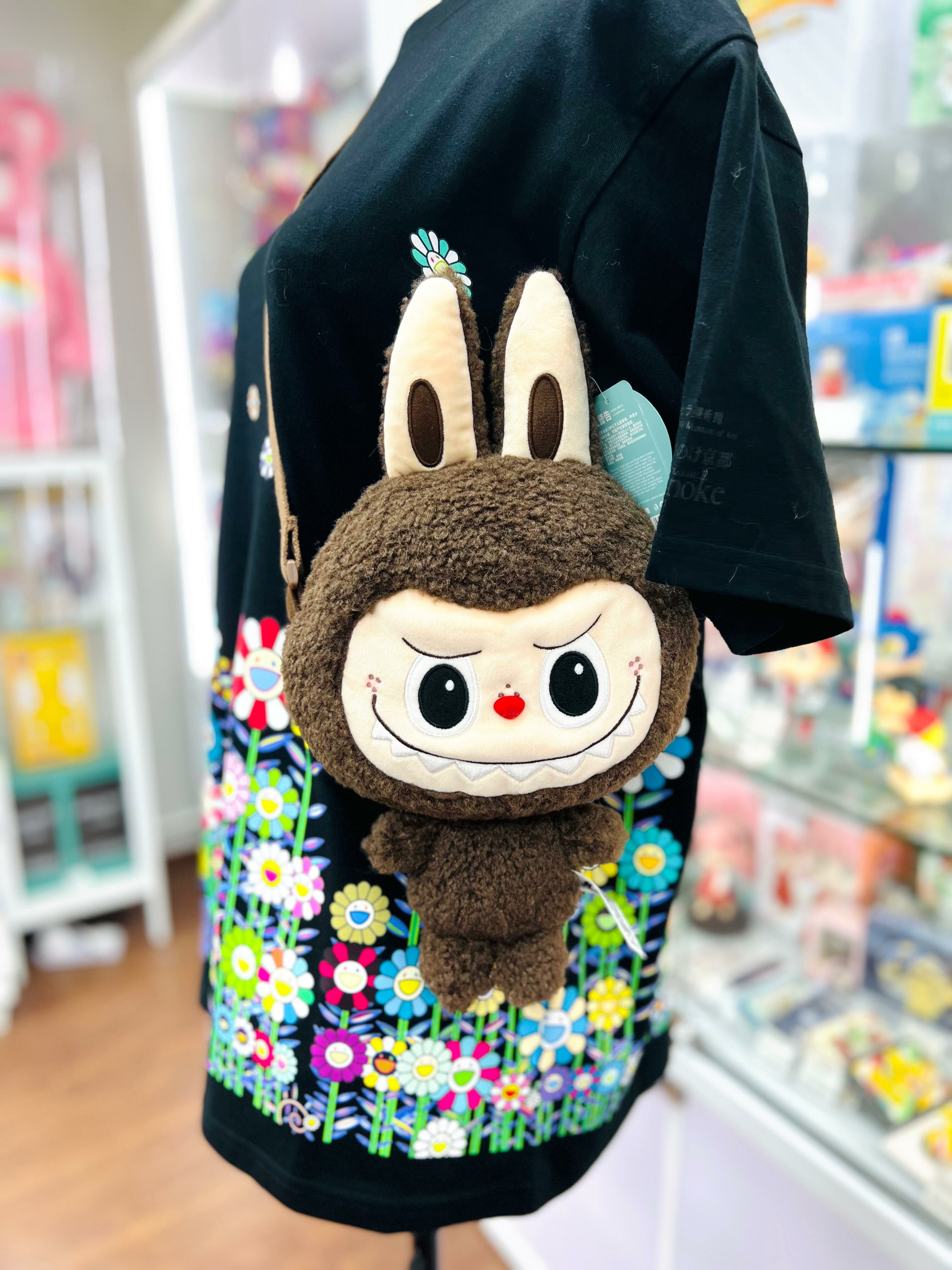 Labubu bag 海外land限定 Labubu Big head Plush Crossbody bag (Brown)