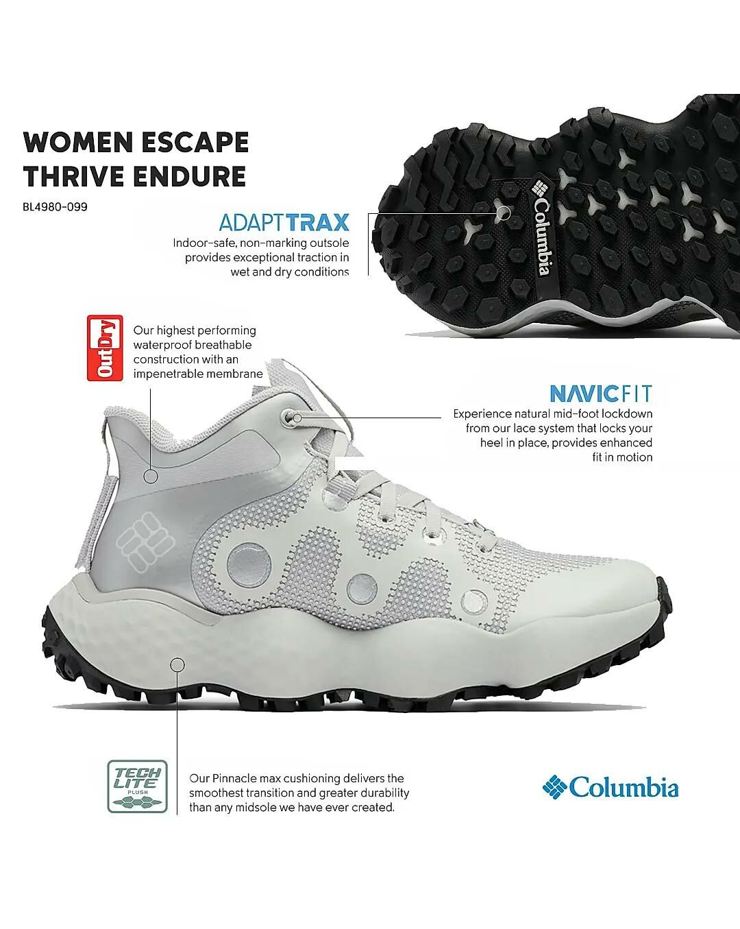 【預購】Columbia K042701 女裝運動鞋 (灰色)