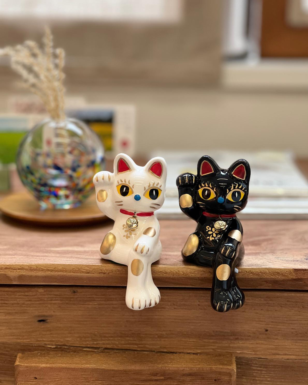 日本手繪 迷你招財貓 一對