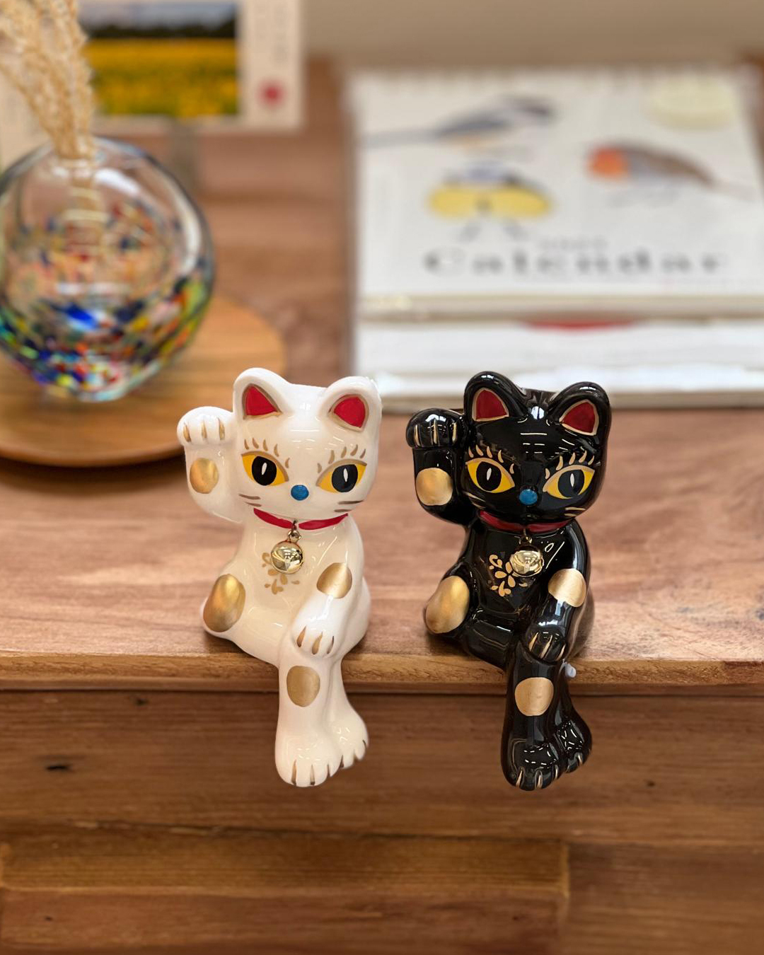 日本手繪 迷你招財貓 一對