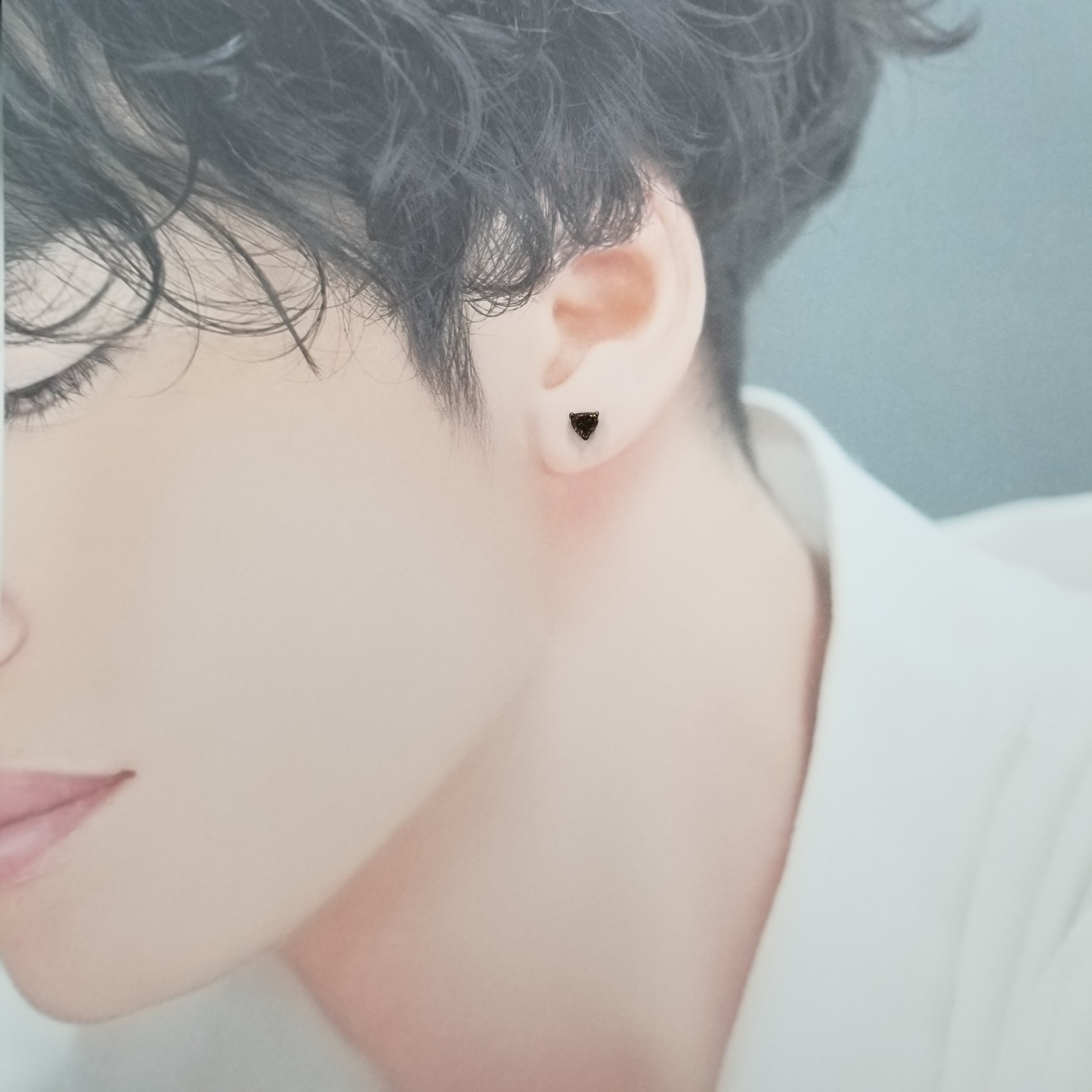 全新18K金【單粒 45份咖啡色梨形鑽石】單耳環